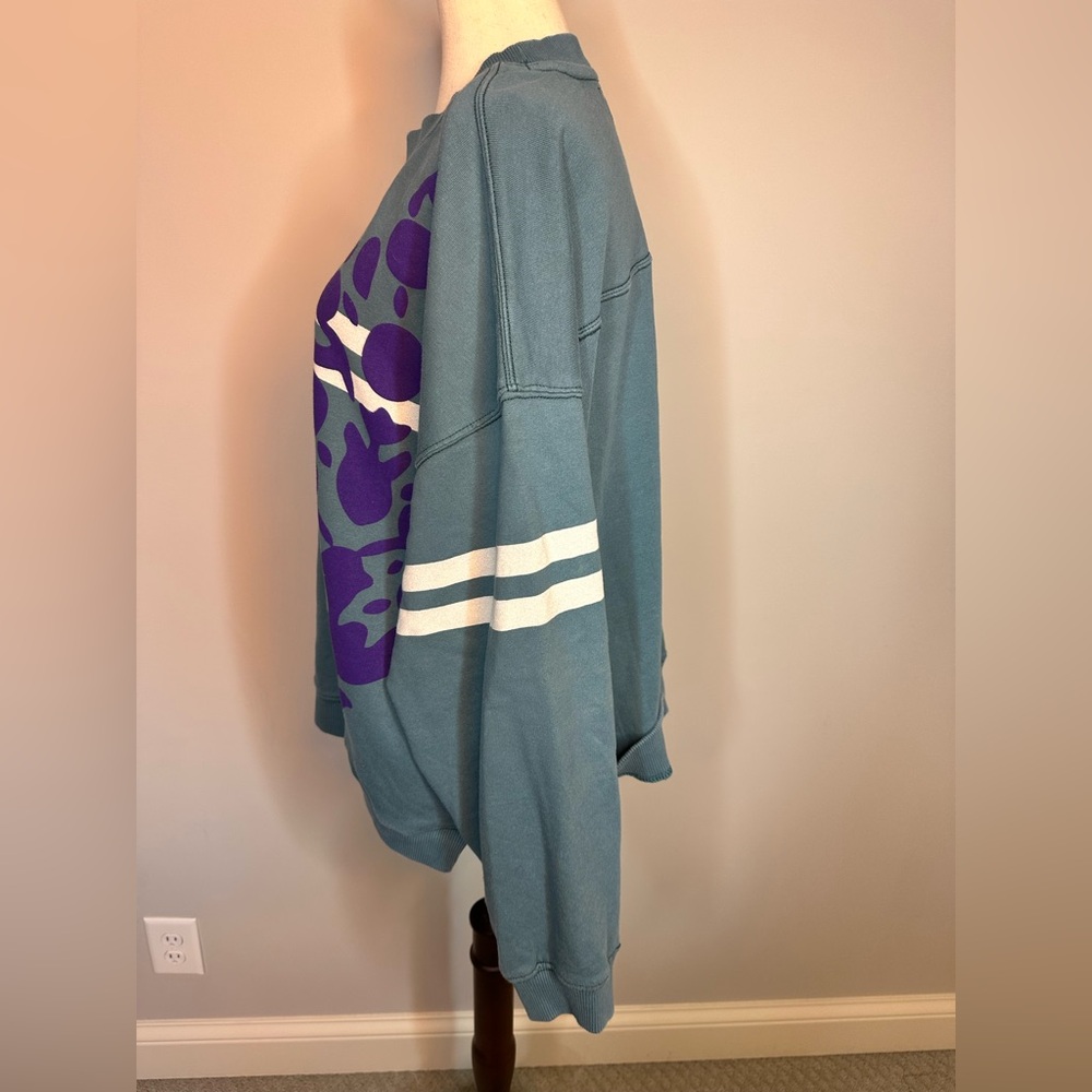 NWT sz S Free People FP Movement All Star Buti Logo Pullover Midnight Jade Combo - Picture 4 of 10